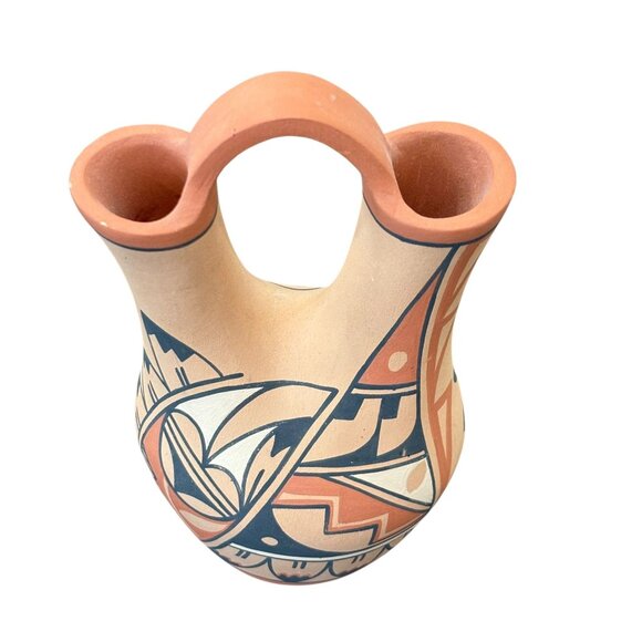 Handcrafted Native American Wedding Vase By S Waquiu Jemez With Intricate Geomet - Picture 2 of 6